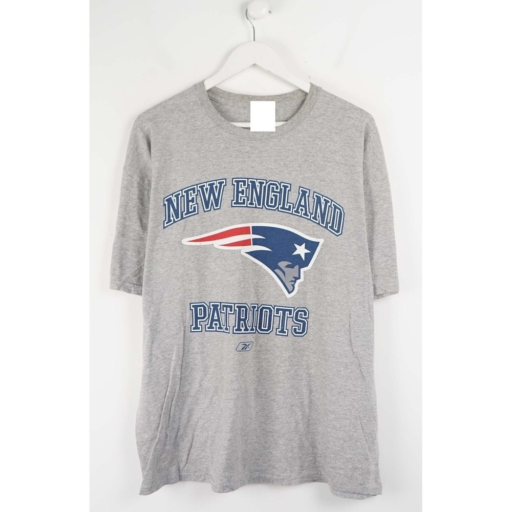 Retro NFL REEBOK NEW ENGLAND PATRIOTS T-Shirt Sport Grey
